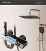 Space Aluminum Shower Faucet Set with Digital Display & LED Light Shower Head