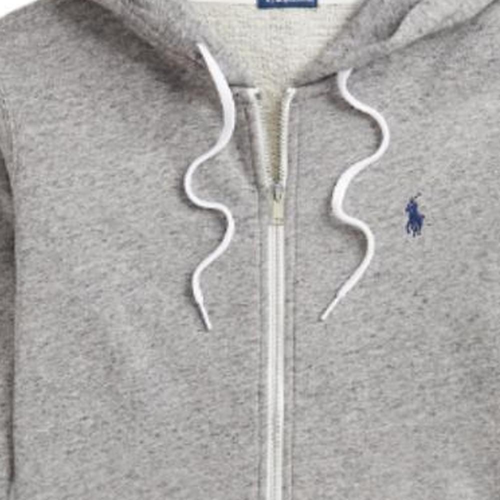 Polo Ralph Lauren Logo Embroidered Zipper Hoodie Loose Fit Long Sleeve Sweatshirt Women sweatshirt Gray WMPOKNINFB20705-020