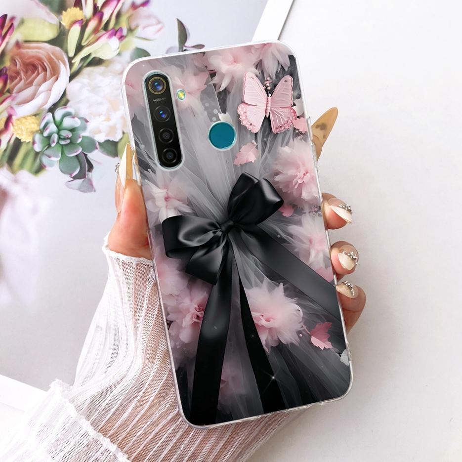 For Realme 5 Pro Case Realme 5i 5S Stylish Butterfly Tree Painted Cover Soft Slim Phone Case For Realme 5S 5i Realme5 Pro Fundas