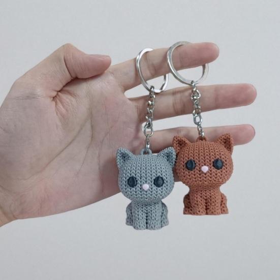 Keychain Pendant 3D Crochet Key Chain Cat Charm Mini