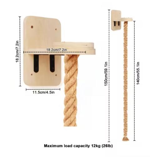 Indoor Cat Wall-Mounted Scratching Post with Rope, Sisal Scratching Post and Cat Hammock –Exclusive Play Accessories for Kitten