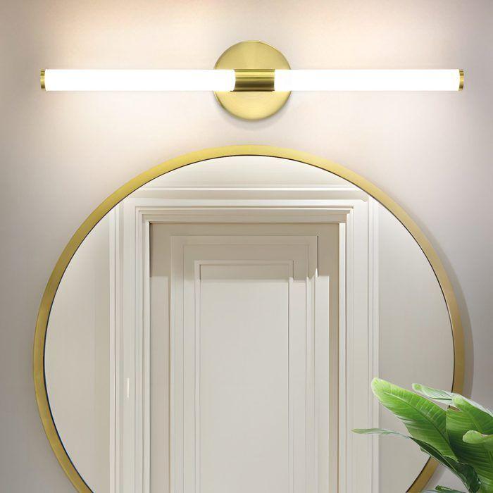 Applique murale LED miroir - NETTLIFE - 60 cm - 8 W - 4000 K (blanc neutre) - finition or
