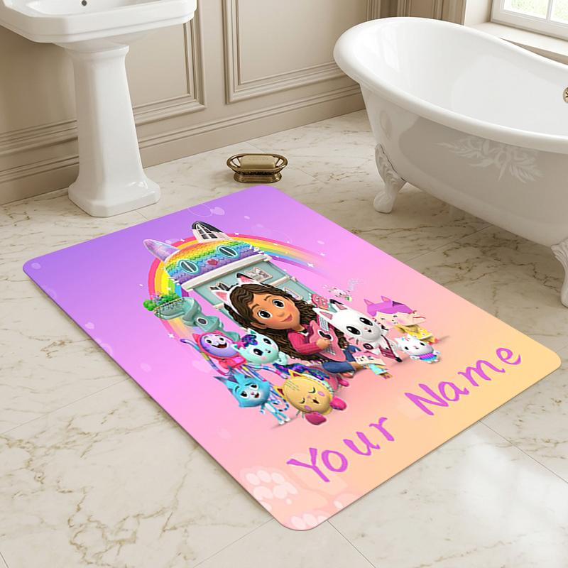 Custom Name Kitty Party Living Room Non-Slip Area Rug Soft Carpet for Bedroom Kids Playroom Sofa Office Home Decor Doormat