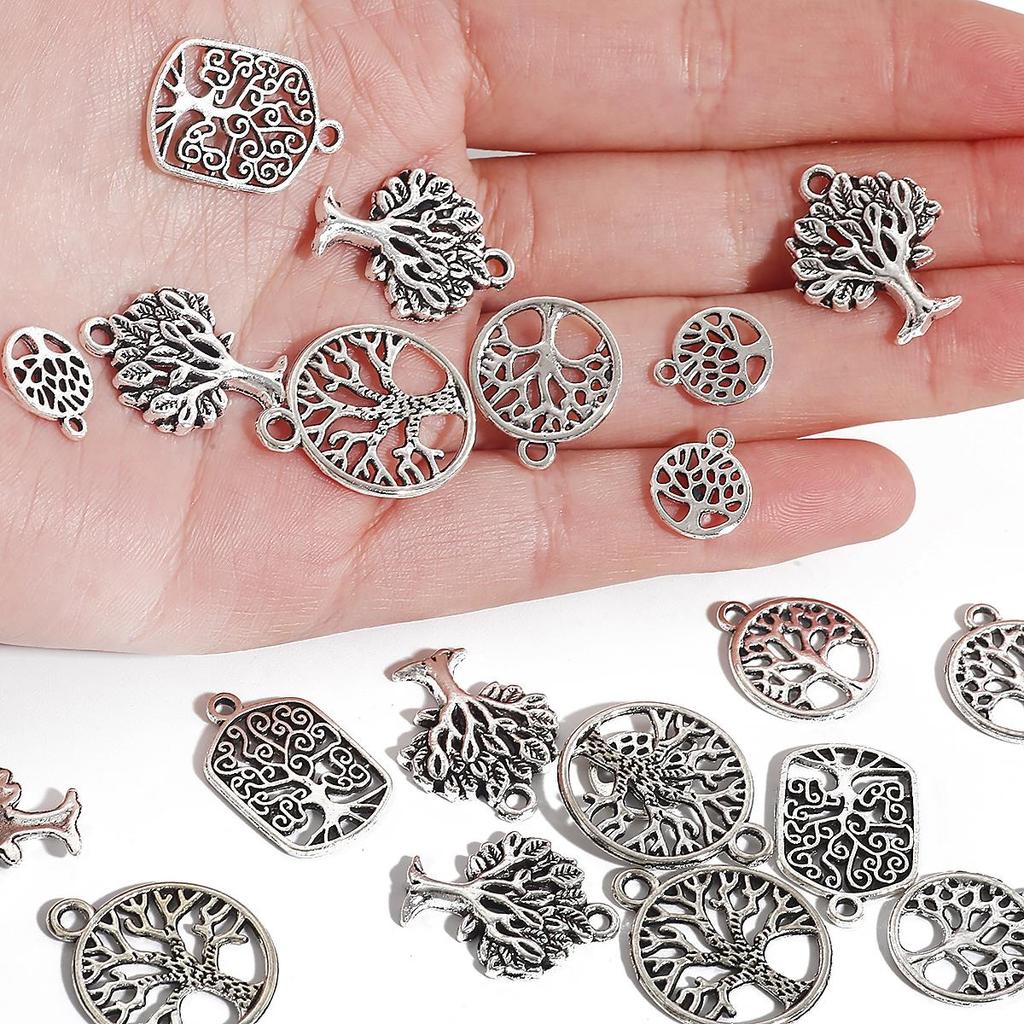 Alloy Hollow Tree Shape Accessories For Jewelry Component Making DIY Necklace Bracelet Charm Decoration