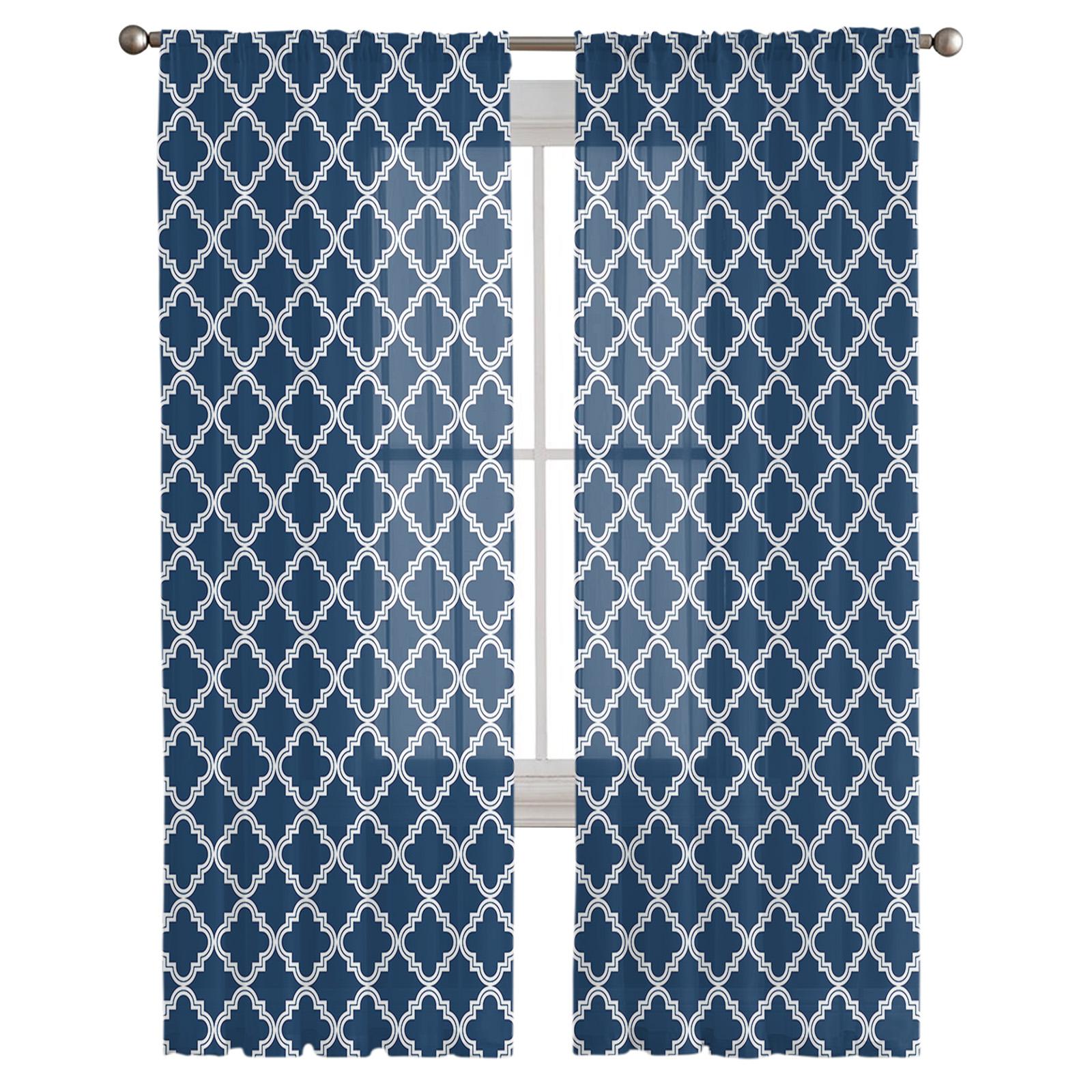 Классическая геометрическая темно-синяя марокканская вуаль — фото 3