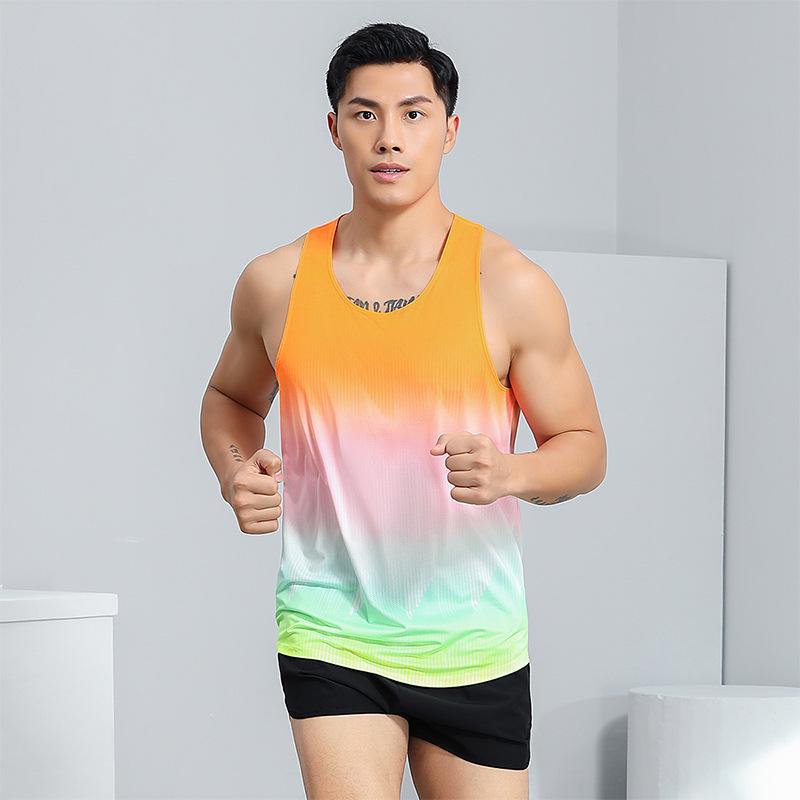Men s Quick-Dry Running Set: Summer Sports Vest  Shorts for Marathon  Track Training XL