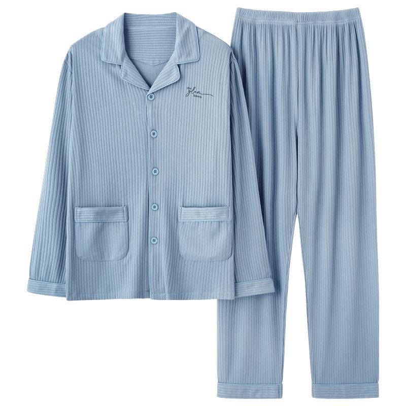 Pyjamas Herr Höst Modal Långärmad Vår Och Sommar Bomull Och Silke Hemkläder Tunt Stor Storlek Set