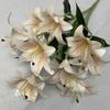 Artificial 9 Flowers Stems Pu Material 3d Simulation Lilies Wedding Decor Home