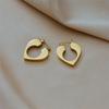 Gold Plated Heart Hoop Earrings Stainless Steel