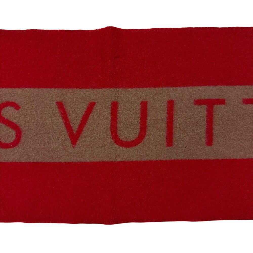 LOUIS VUITTON M71295 LV logo Monogram pattern cashmere Echarpe Baroda Scarf Red cashmere Women Used