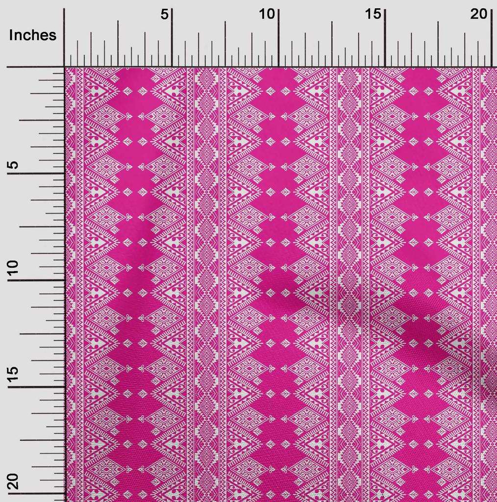 oneOone Cotton Flex Eggplant Purple Fabric Geometric Ethnic Diy Clothing Quilting Fabric Print Fabric By Yard 40 Inch