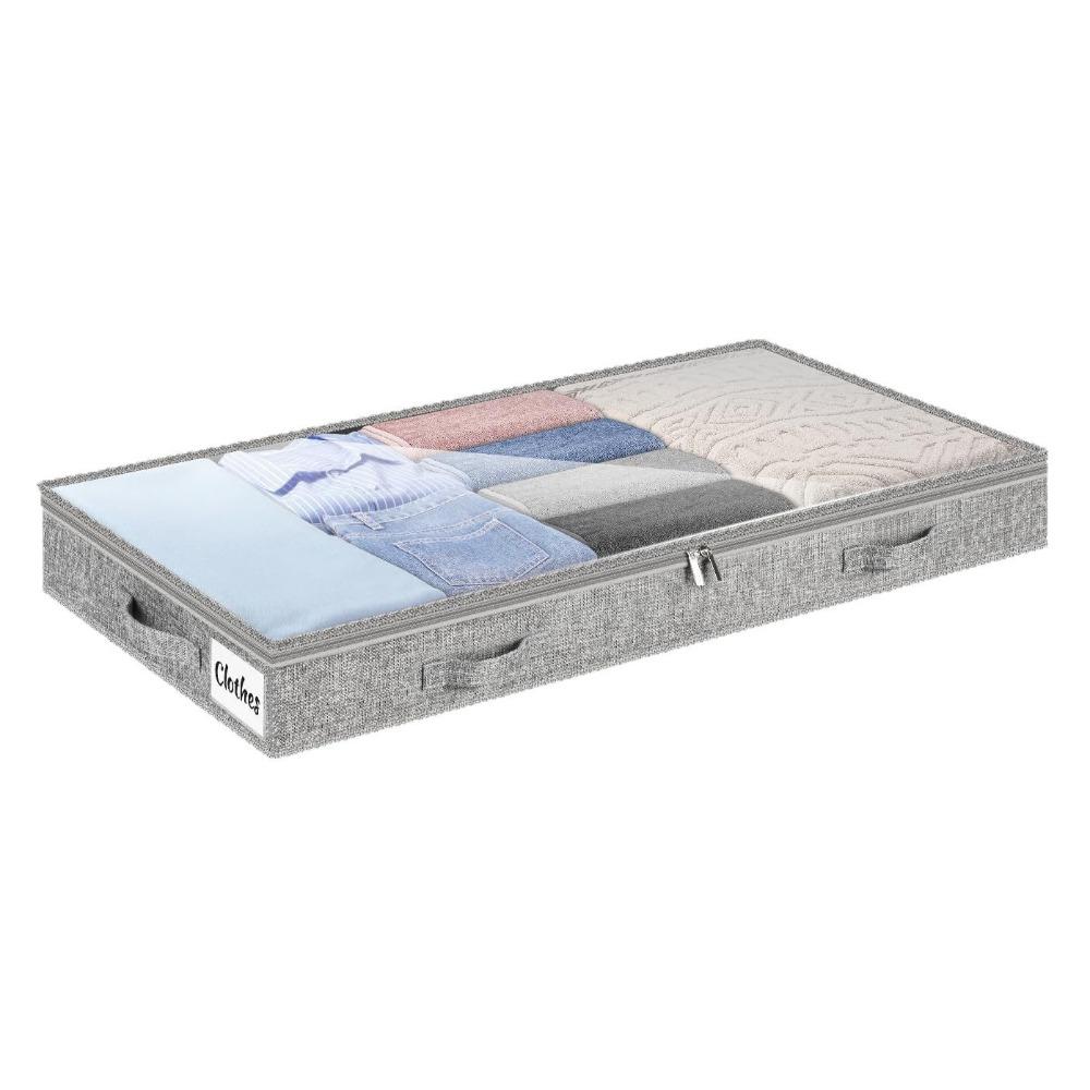 

Clear Lids Under Bed Storage Drawer Space Saving Large Capacity Shallow Storage Bag Stackable Water-Resistant