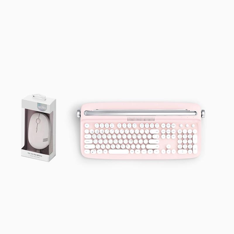 Actto Retro Bluetooth Typewriter-Style Keyboard & Mouse Combo for Business Office (104-Key)