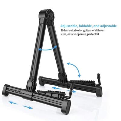1pc Suporte de guitarra dobrável Suporte para guitarras acústicas elétricas e baixo Suporte de chão portátil e leve para uso doméstico