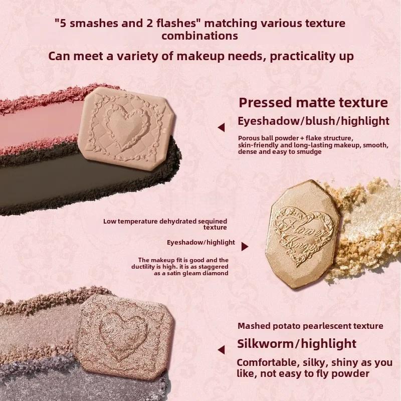 Flowerknows Strawberry Cupid Collection Ansiktsfärgpalett Rouge Ögonskugga Highlighter Flower Know Ansiktsbronzerpalett