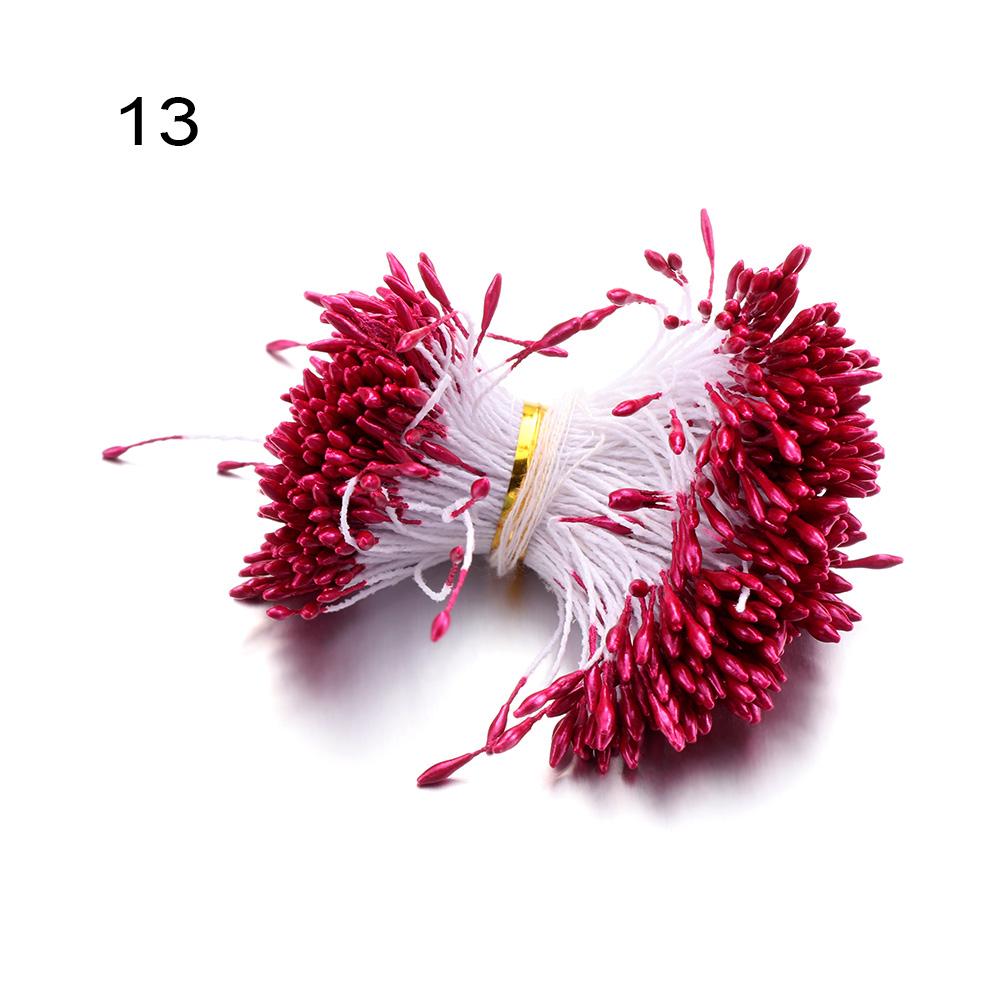 400pcs Mini Artificial Pearl Pistil Double Heads DIY Floral Craft For DIY Needlework Scrapbooking Wreath Wedding Decoration