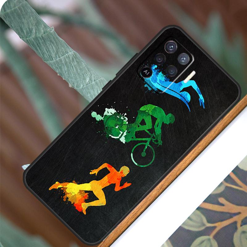 Swim Bike Run Triathlon For OPPO A52 A72 A92 A98 A78 A58 A5 A9 A15 A17 A77 A53S A57S A94 A74 A54 A16 A76 A96 Case