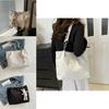 Elegant Versatile Canvas Tote Bag In Black And White For Trendy Spring Fashion