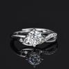 WishKJ Six-Claw Women's Engagement Ring - 1 Carat Simulated Diamond, Eight Hearts and Arrows Cut