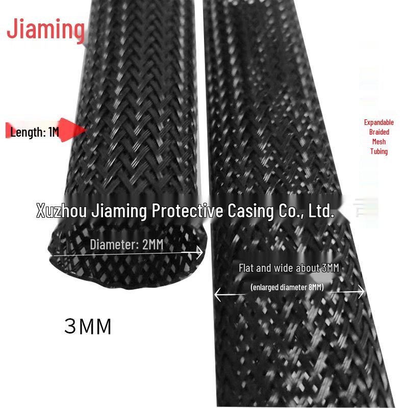 Tubulatură PET Negru Extensibilă Împletită: Protector Ham Cablaj Auto Piele de Șarpe