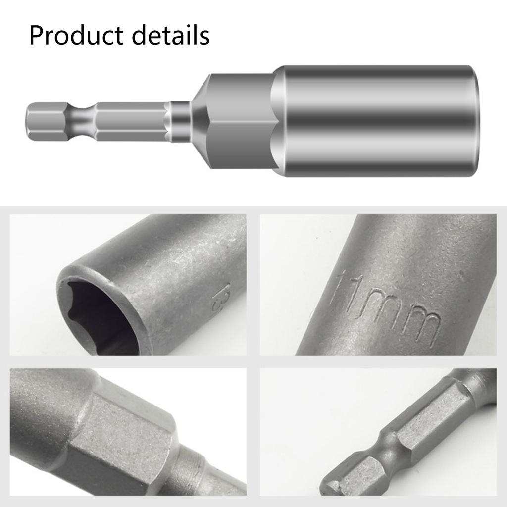 Jeu d'embouts magnétiques à douille hexagonale de tailles multiples 5,5-19 mm pour perceuse électrique et tournevis pneumatique