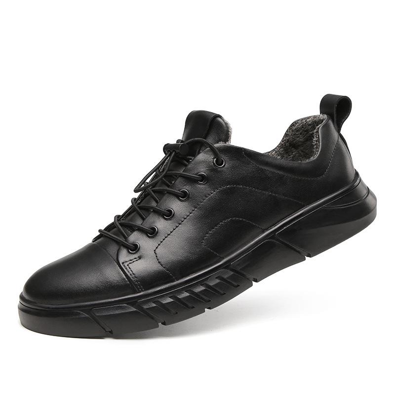 Plus Size Men s Leather Skate Shoes: Winter Sports Casual Velvet-Lined Trendy Sneakers 38