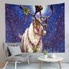 Cartoon Elk Home Decor Tapestry Cute Christmas Art Wall Hanging Living Room Bedroom Dorm Wall Decor Backdrop Cloth