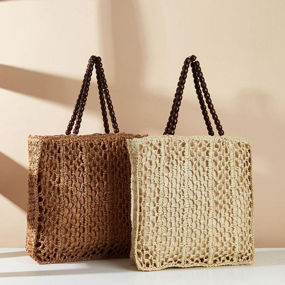 

Hollow Out Beach Tote Bag Straw Mesh Shopper Grocery Bag Fashion Lady Handbag Summer