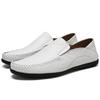 Big Size 47 Men Casual Shoes Leather Moccasins Breathable Slip On Boat Shoes Italian Luxury Brand Mens Driving Loafers