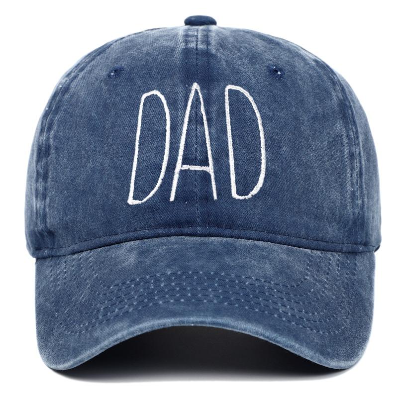 "DAD MOM" Gestickter Verstellbarer Fischerhut, Vintage-Wasch-Stil, Neutrale Unisex-Sonnenkappen für Outdoor-Aktivitäten, Urlaubsgeschenk