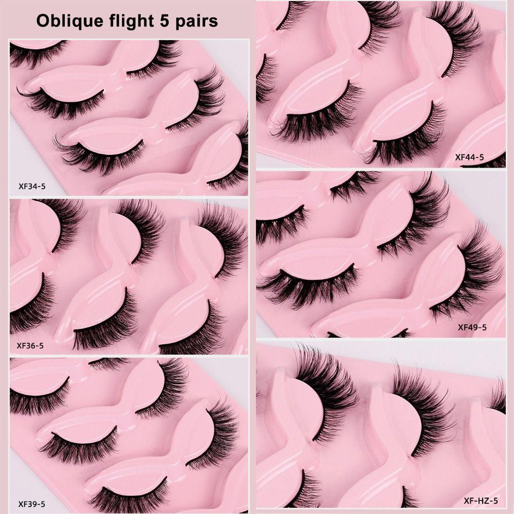 

5Pairs 3D Individual False Eyelashes Oblique Flight Clusters False Lashes Makeup Tools XF34-5