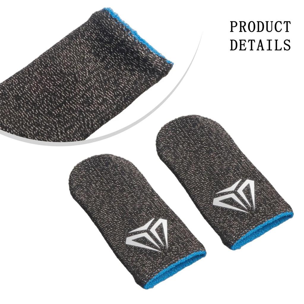 2x Mobile Game Fingertip Gloves Gamer Sweatproof Anti-slip Touch Screen Finger Sleeve Breathable Gaming Finger Cover Sweat-proof 5