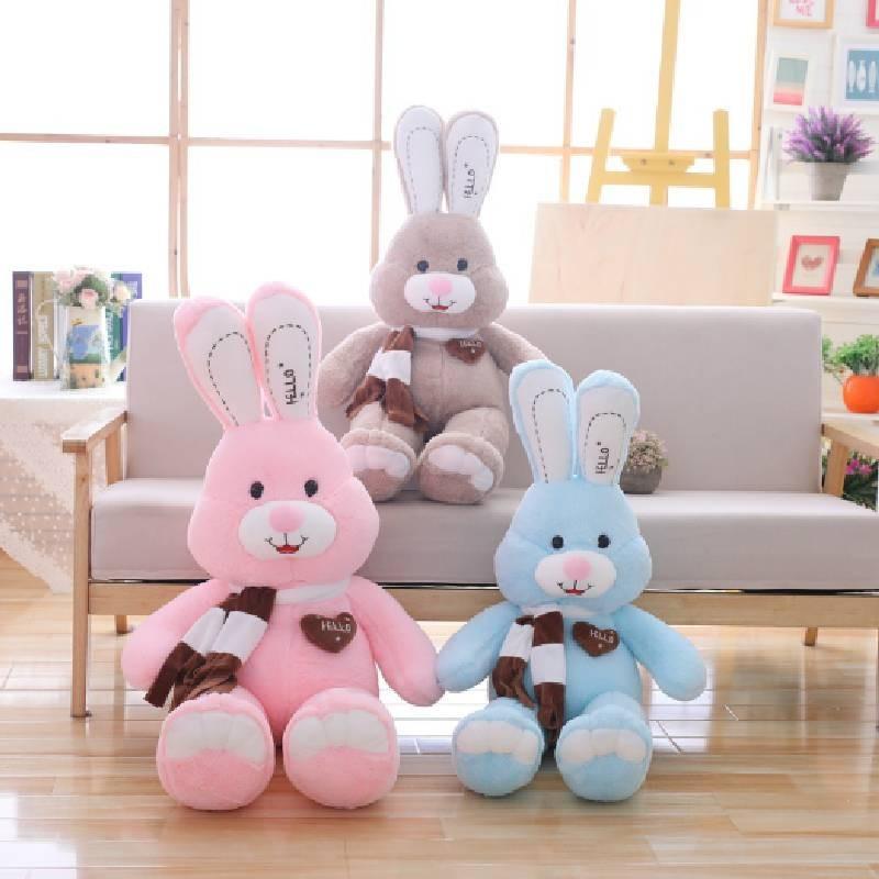 Rabbit Toys Plush Scarf Love Cartoon Animals Fill Doll Xmas Gift Stuffed Garnish