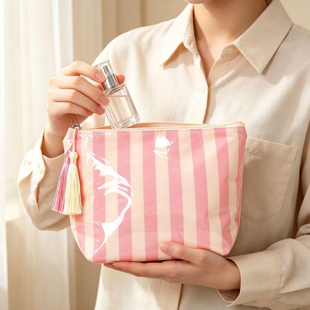 Glossy Toiletry Pouch PVC Makeup Organizer Multipurpose Storage Bag  Women