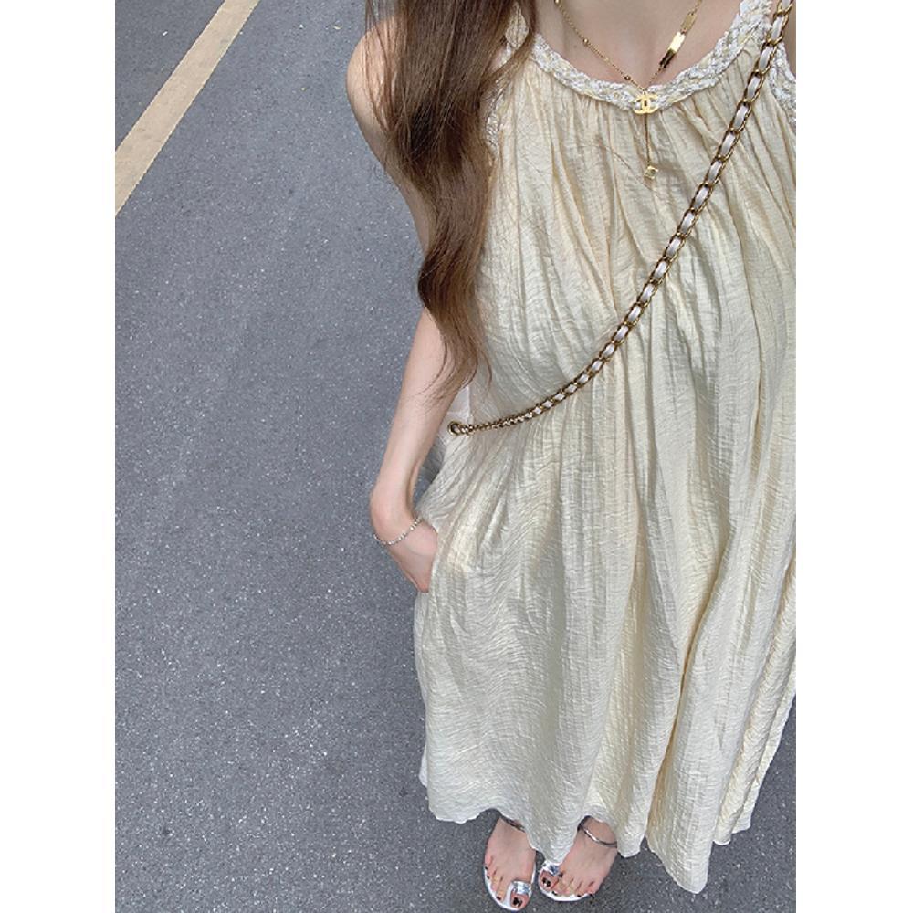French suspender dress women's summer new seaside vacation fairy long dress temperament skirt high sense casual