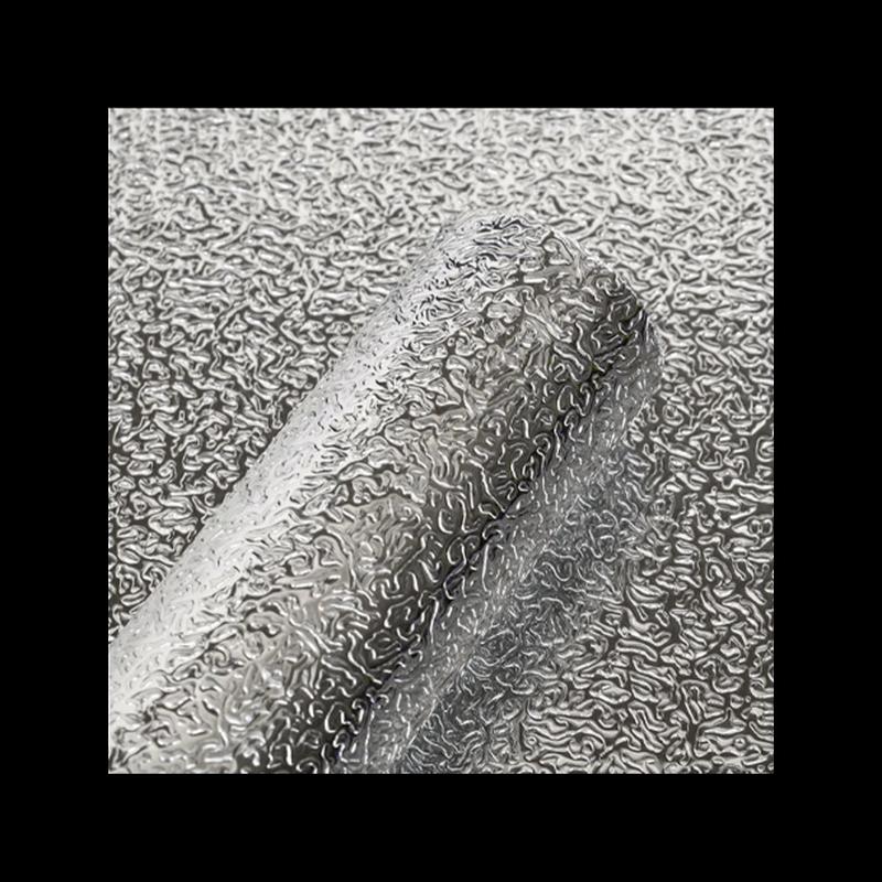 HUIWEN Self-Adhesive Silver Cube Greaseproof Sticker 80cm x 1m