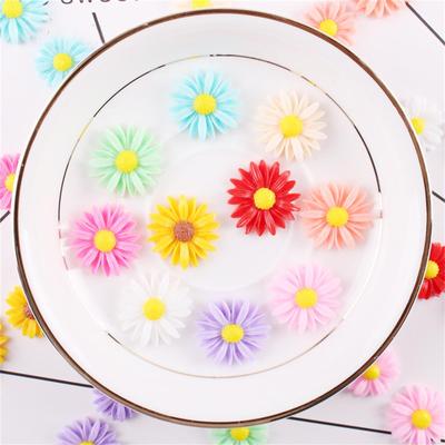 30Pcs Resina Colorida 13mm Girassol Flatback Flor Pedra Scrapbook DIY Jóias de Casamento Ornamento Aplique Artesanato Acessórios