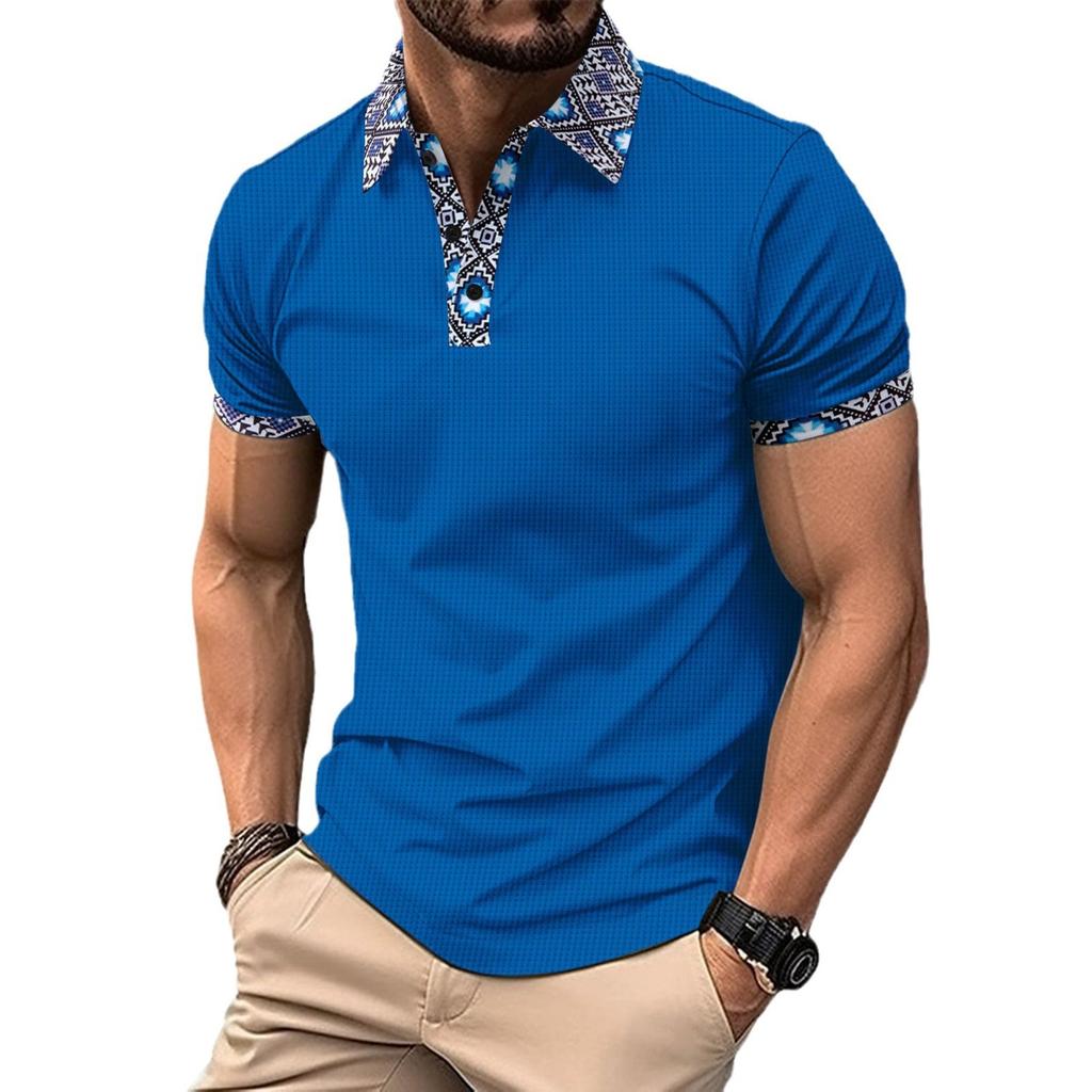 Summer Men's Short-Sleeved Polo Shirt with Button Placket Men's Sports Top