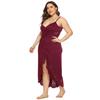 XL-4XL Large Women's Embossed Cut-out Beach Blouse Irregular Dress