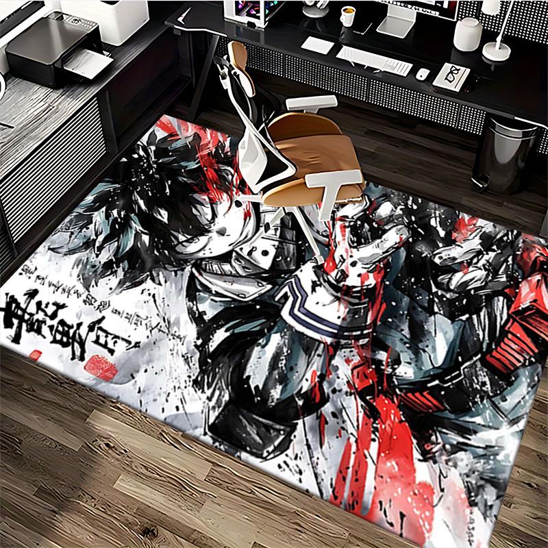 1pc My Hero Academia Midoriya Izuku Chair Mat - Anime Cartoon Design Office Desk Pad, Non-Slip Carpet for Home Decor, Suitable for All Seasons.O021