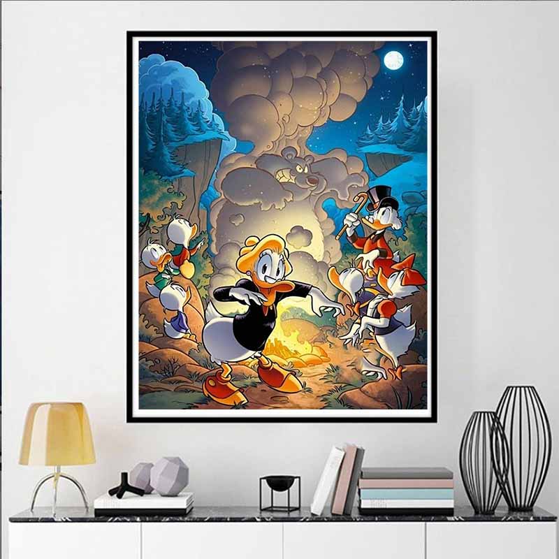 Disney Diamond Painting Donald Duck Fantasy Adventure Illustration Mosaic Embroidery Image Creation Diamond Painting, CrossstitchHomeDecoration 5D DIY