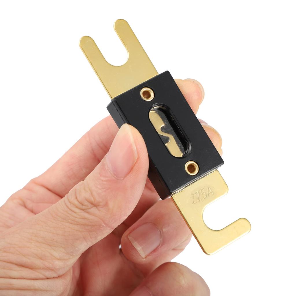 X AUTOHAUX ANL Fuse Gold Tone Plated 225A Universal Inverter for Auto Vehicle Truck Audio 9pcs