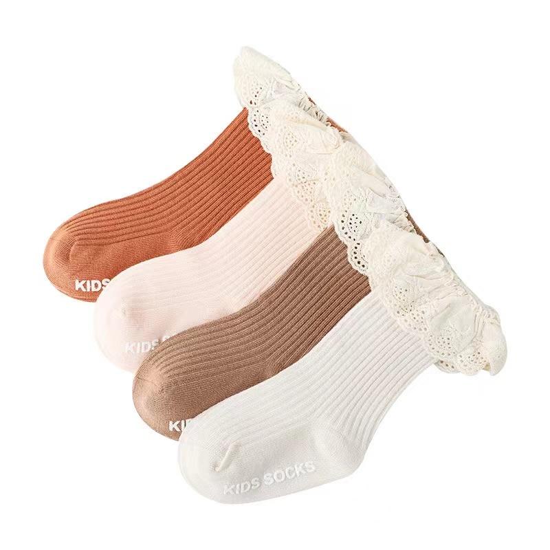 Girls Knee High Long Soft Cotton Lace Baby Children Socks Baby Socks New Kids Toddlers Baby Girl Socks 0 To 3 Years Fall Clothes