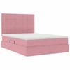 Storage Bed with Mattress Pink 140 X 200 Cm Velvet