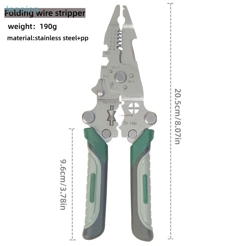 12-in-1 Foldable Wire Stripper Tool - Multi-Function Electrician Pliers For Stripping, Crimping, Cutting & Wrenching