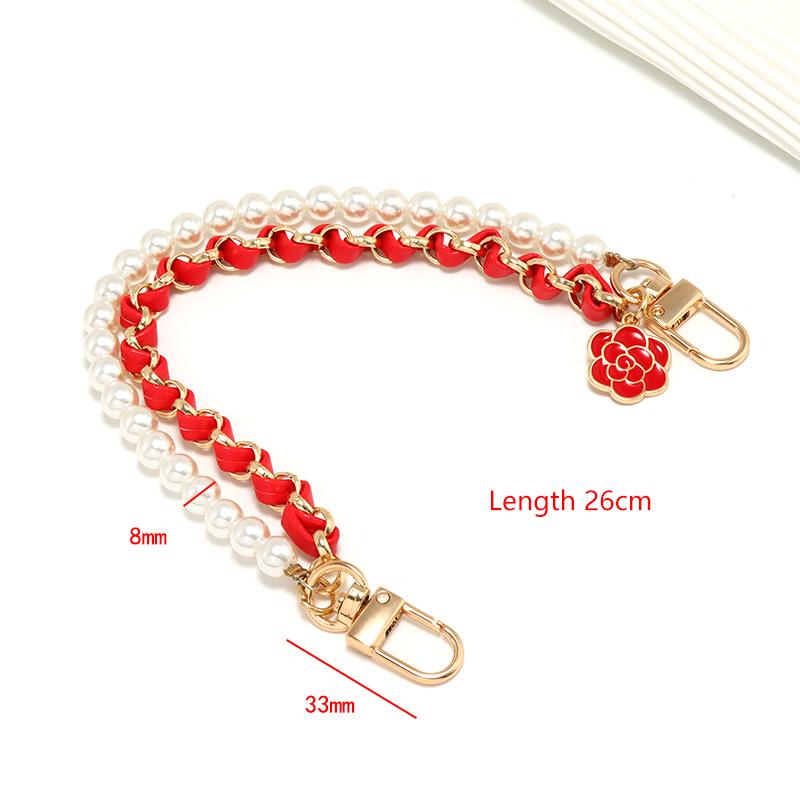 

Small Fragrant Wind Mobile Phone Chain Pendant Pearl Chain Through Leather Mobile Phone Pendant красный