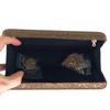 Boutique De FGG Evil Eye Women Rhinestone Evening Handbag Brown Crystal Clutch Bag Prom Party Box Metal Clutch Purse, Mini