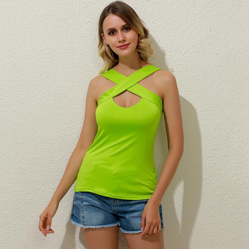 Sexy Sleeveless Top T-shirt Fashion Feminine Sense Wild Vest Hollow All Match Vest