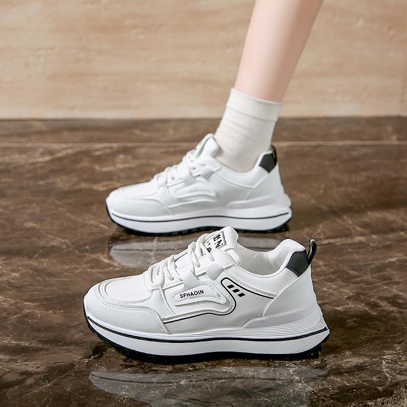 Thick-soled Sneaker Shoes for Women's Autumn 2025 New Style Korean Version Breathable and Anti-slip Fashionable Casual Shoes