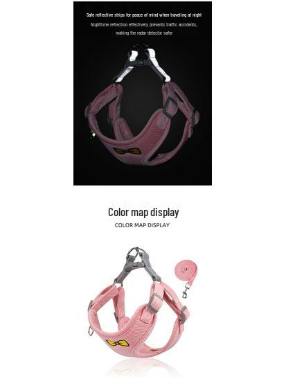 Reflective Vest-Style Dog Harness & Leash for Small Breeds